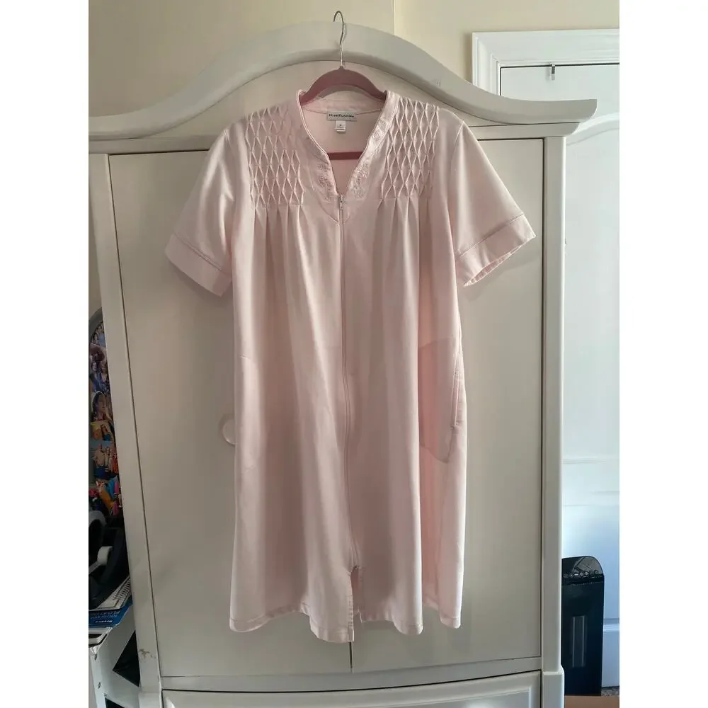 Miss Elaine CottageCore Fairycore Housecoat Robe Pink Medium